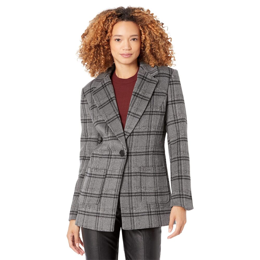 Bardot Checked Blazer Grey Check 10 - Picture 1 of 1